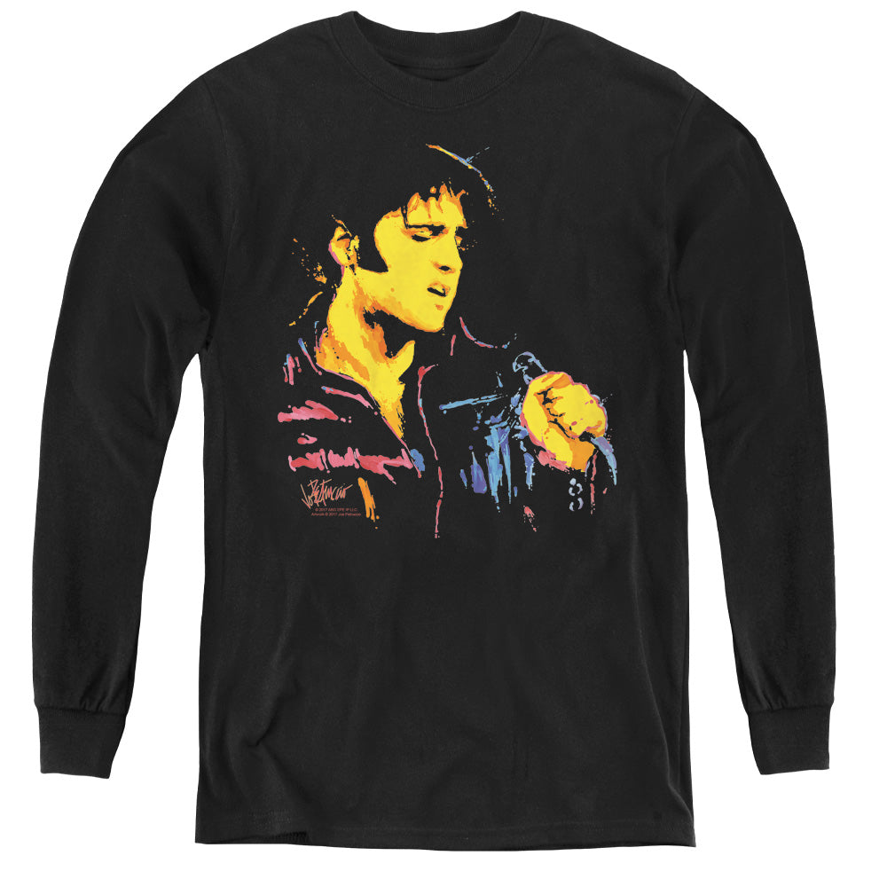 ELVIS PRESLEY/NEON ELVIS - YOUTH LONG SLEEVE TEE - BLACK