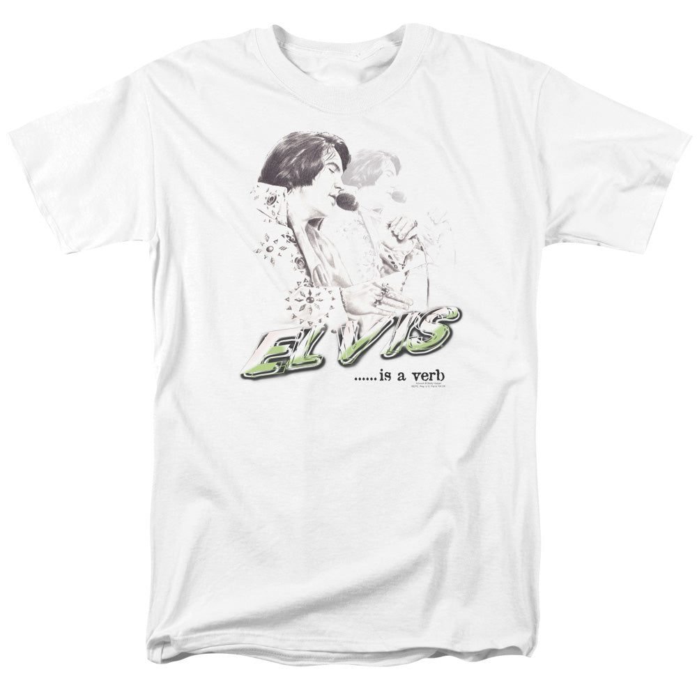 ELVIS PRESLEY/ELVIS IS A VERB - S/S ADULT 18/1 - WHITE