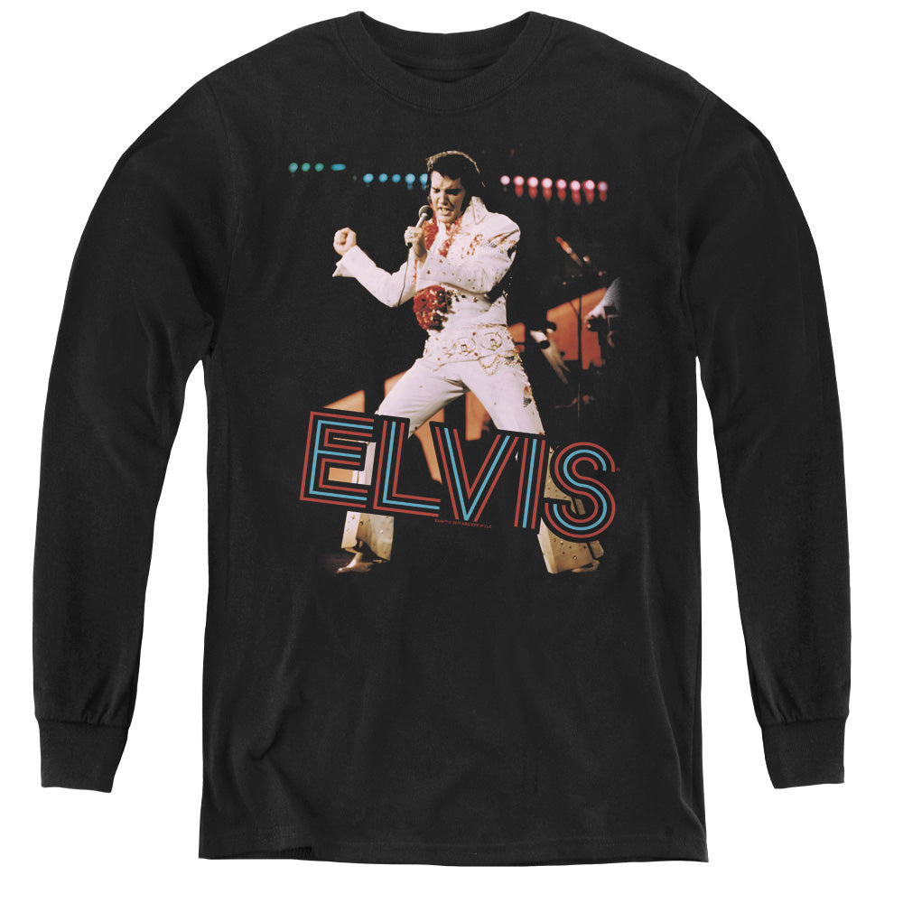 ELVIS PRESLEY/HIT THE LIGHTS - YOUTH LONG SLEEVE TEE - BLACK