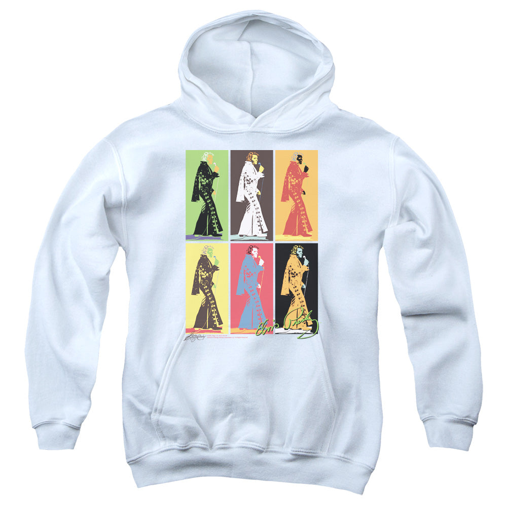 ELVIS PRESLEY/RETRO BOXES - YOUTH PULLOVER HOODIE - WHITE