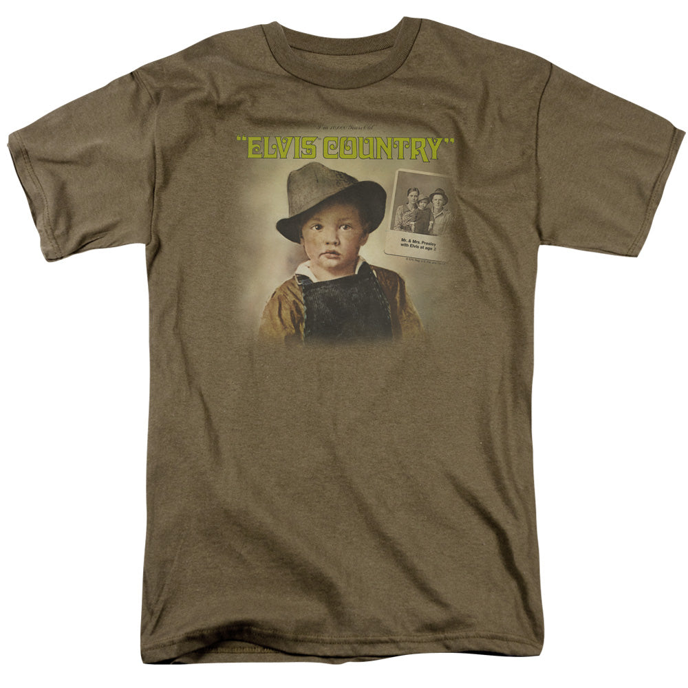 ELVIS PRESLEY/ELVIS COUNTRY - S/S ADULT 18/1 - SAFARI GREEN