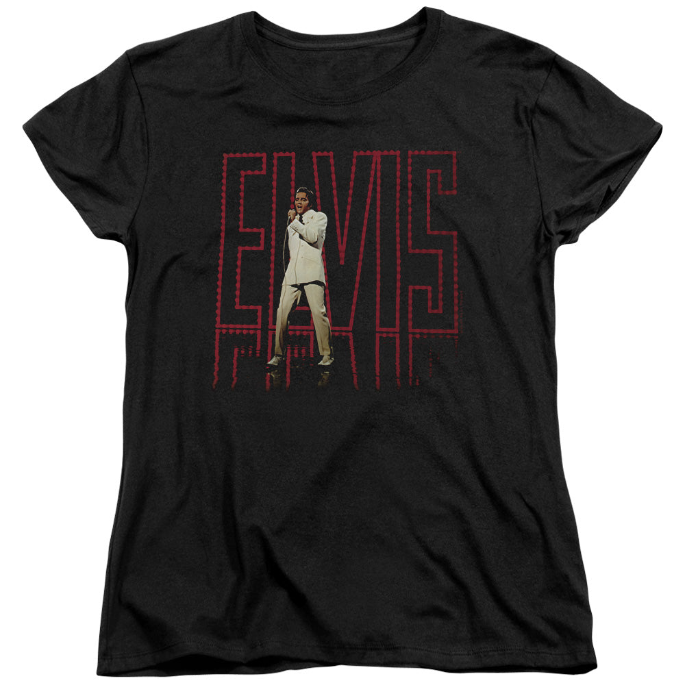 ELVIS PRESLEY/ELVIS 68 ALBUM - S/S WOMENS TEE - BLACK