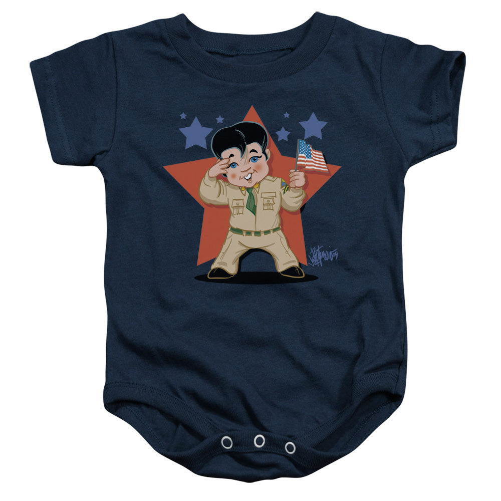 ELVIS PRESLEY/LIL G I - INFANT SNAPSUIT - NAVY