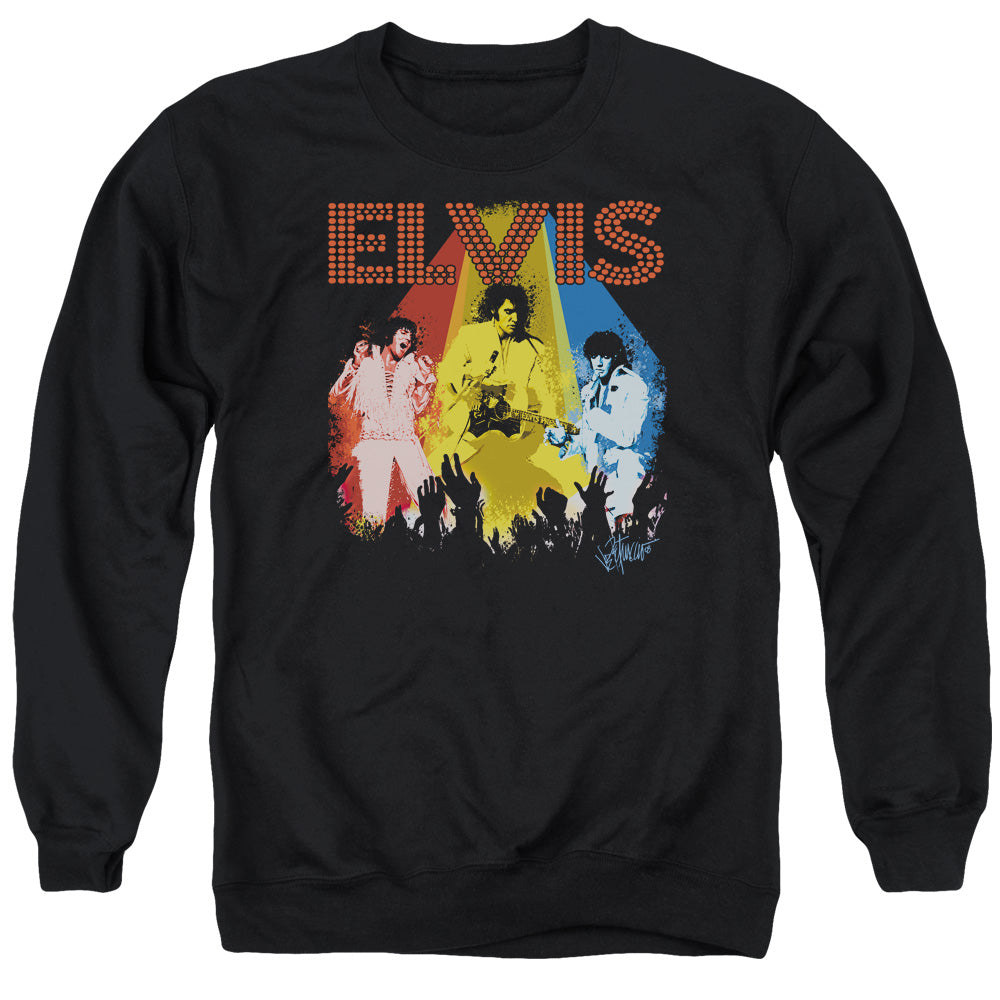 ELVIS PRESLEY/VEGAS REMEMBERED - ADULT CREWNECK SWEATSHIRT - BLACK