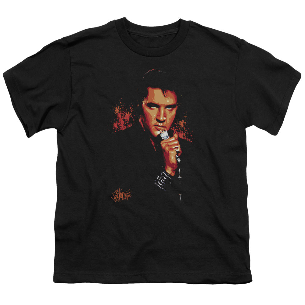 ELVIS PRESLEY/TROUBLE - S/S YOUTH 18/1 - BLACK