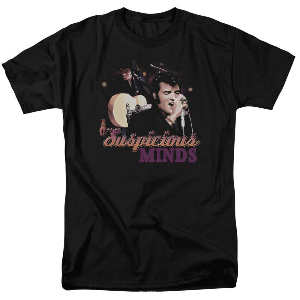 ELVIS PRESLEY/SUSPICIOUS MINDS - S/S ADULT 18/1 - BLACK