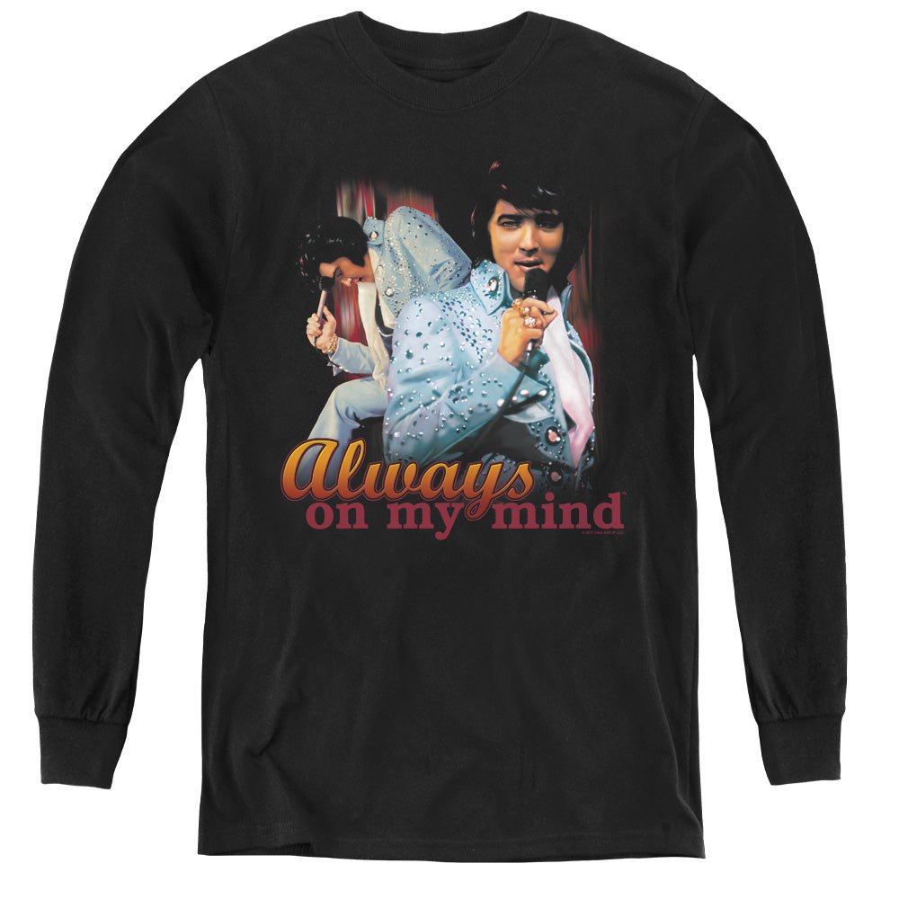 ELVIS PRESLEY/ALWAYS ON MY MIND - YOUTH LONG SLEEVE TEE - BLACK