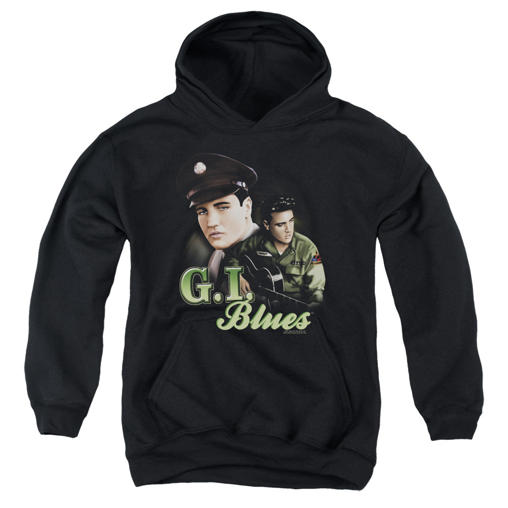 ELVIS PRESLEY/G I BLUES - YOUTH PULLOVER HOODIE - BLACK