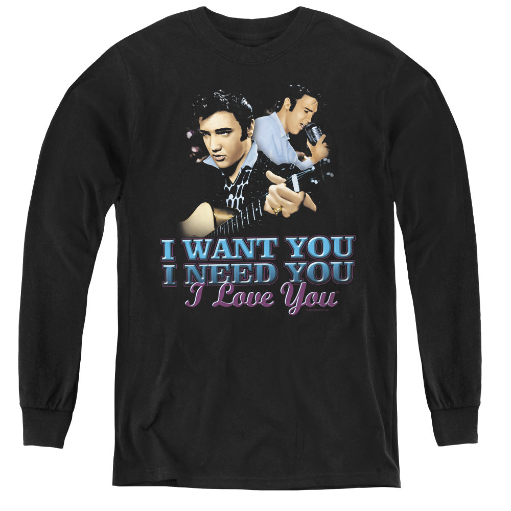 ELVIS PRESLEY/I WANT YOU - YOUTH LONG SLEEVE TEE - BLACK
