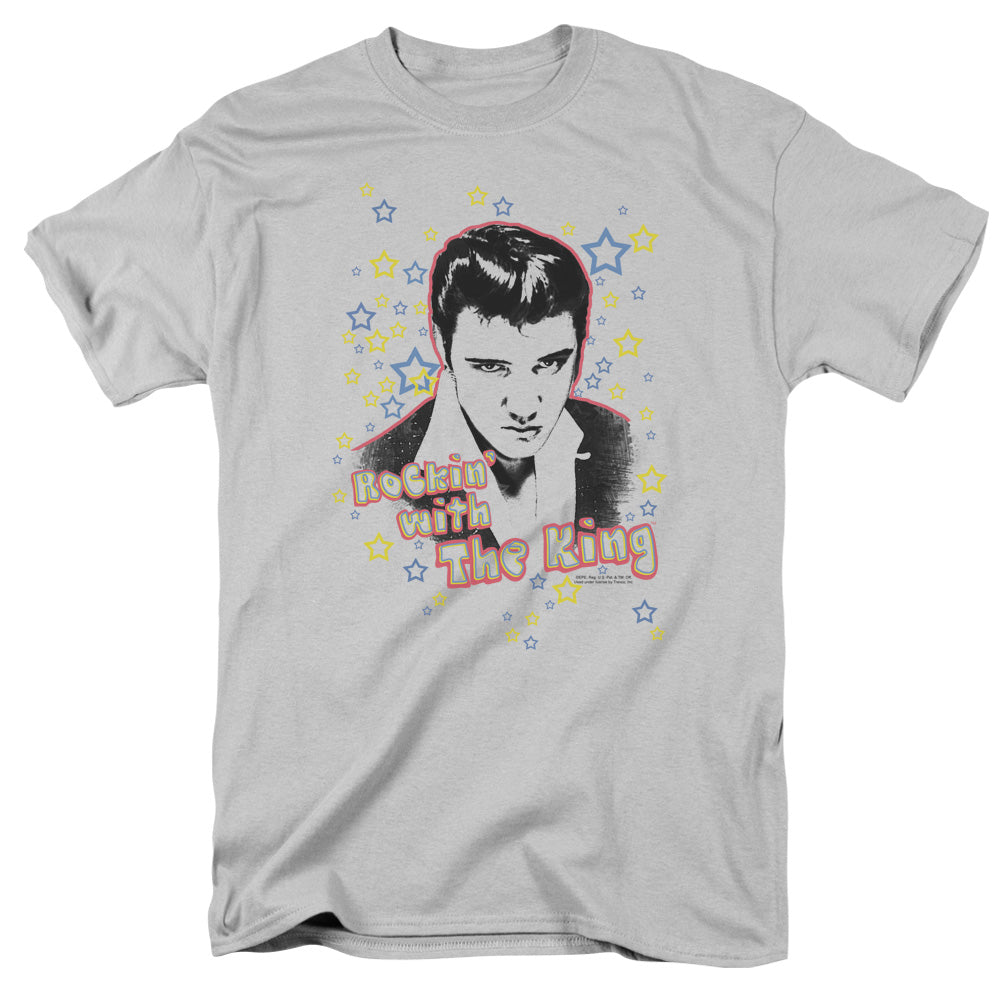ELVIS PRESLEY/ROCKIN WITH THE KING - S/S ADULT 18/1 - SILVER