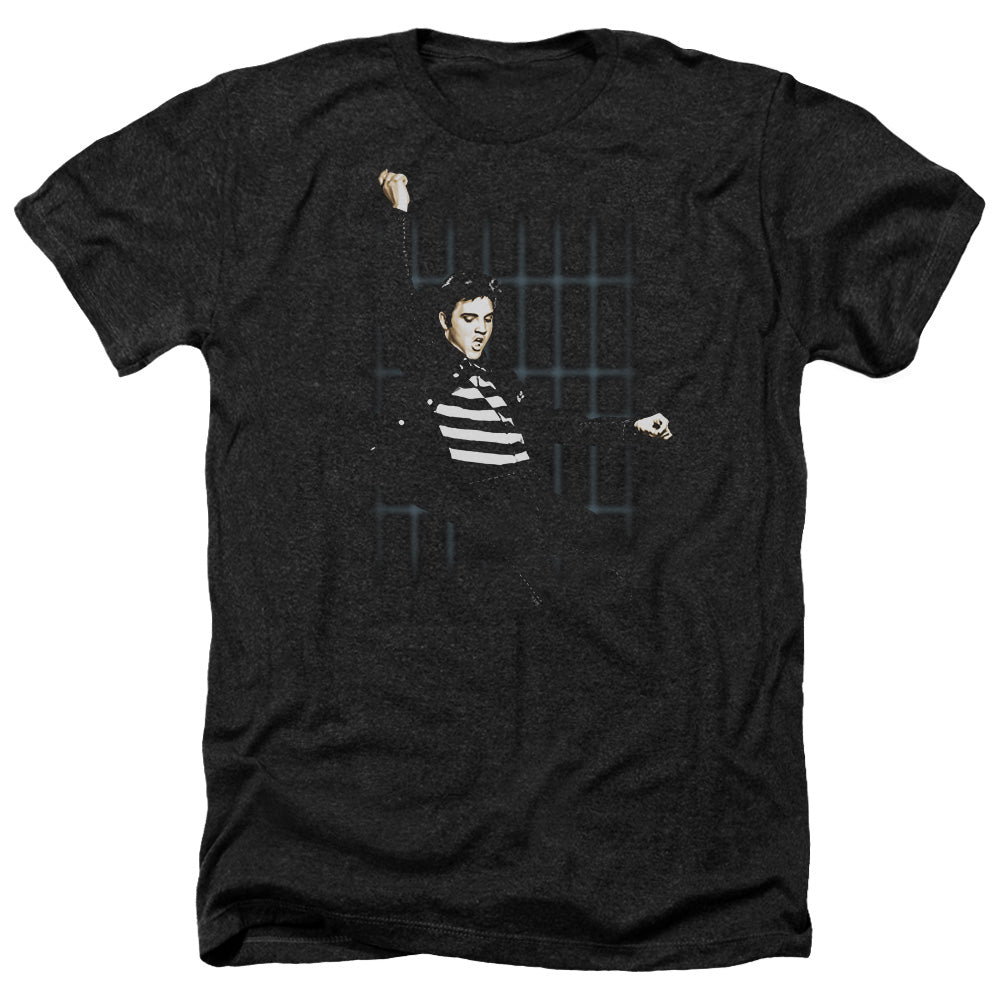 ELVIS PRESLEY/BLUE BARS - ADULT HEATHER - BLACK