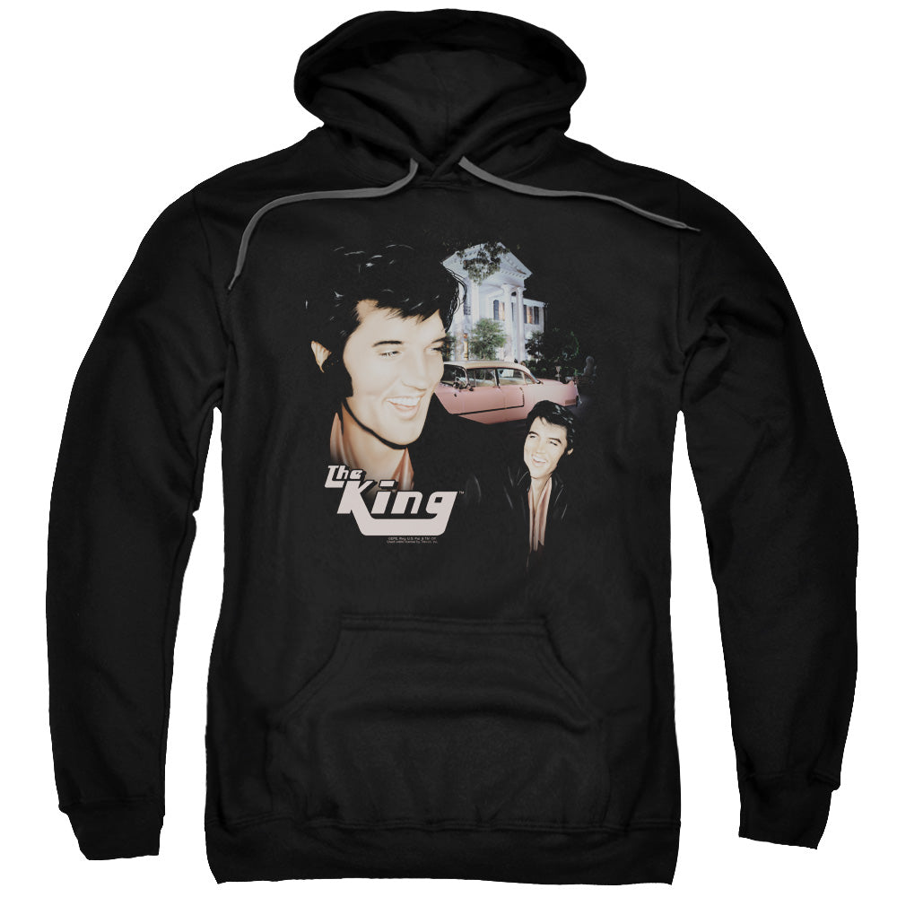 ELVIS PRESLEY/HOME SWEET HOME - ADULT PULLOVER HOODIE - BLACK