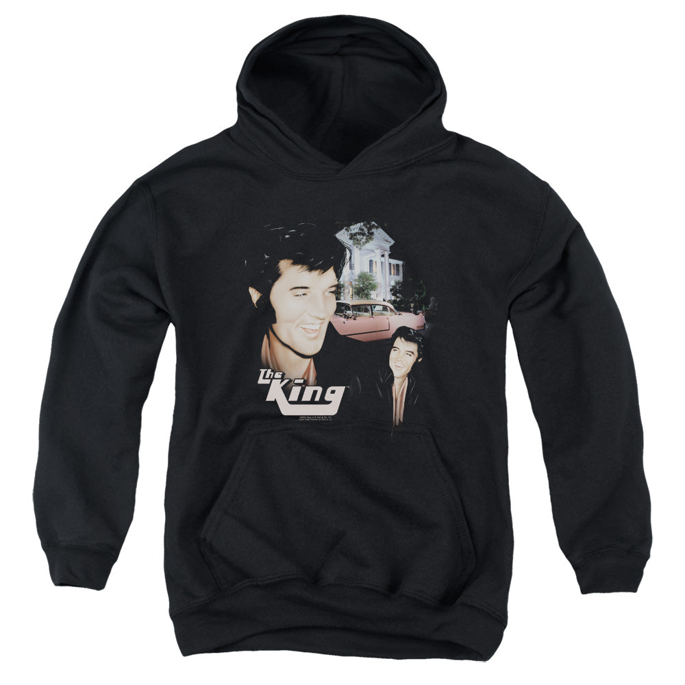 ELVIS PRESLEY/HOME SWEET HOME - YOUTH PULLOVER HOODIE - BLACK