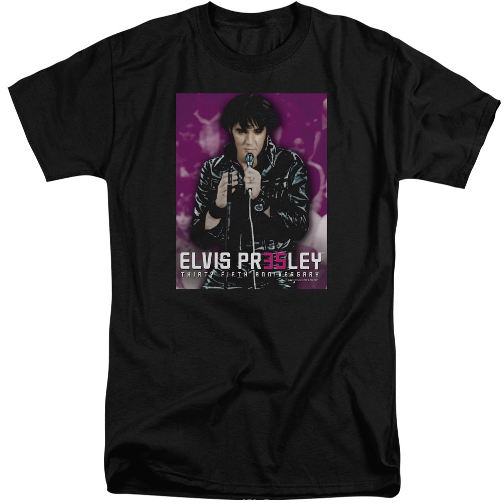 ELVIS PRESLEY/35 LEATHER - S/S ADULT TALL 18/1 - BLACK