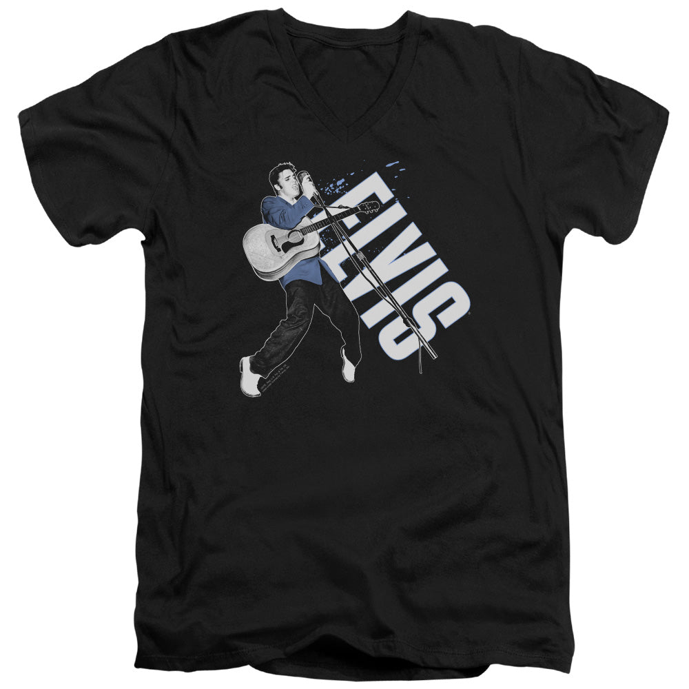 ELVIS PRESLEY/ON HIS TOES - S/S ADULT V-NECK 30/1 - BLACK