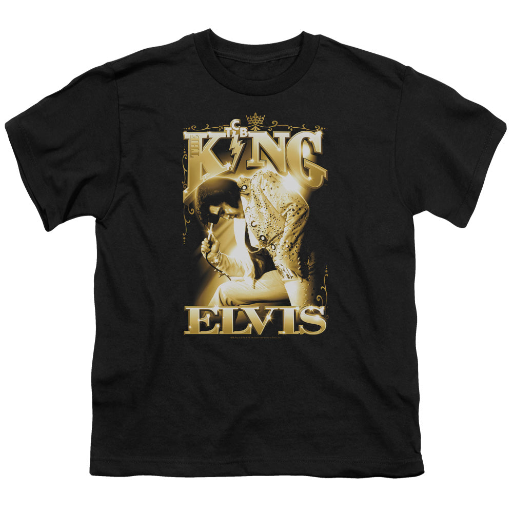 ELVIS PRESLEY/THE KING - S/S YOUTH 18/1 - BLACK