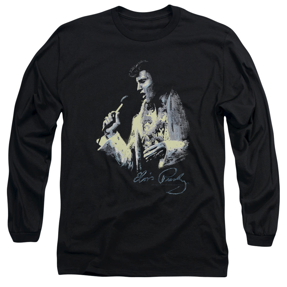 ELVIS PRESLEY/PAINTED KING - L/S ADULT 18/1 - BLACK