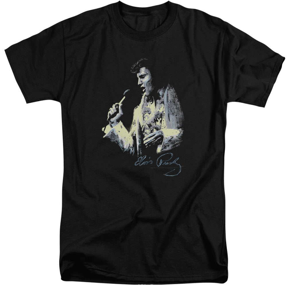 ELVIS PRESLEY/PAINTED KING - S/S ADULT TALL 18/1 - BLACK