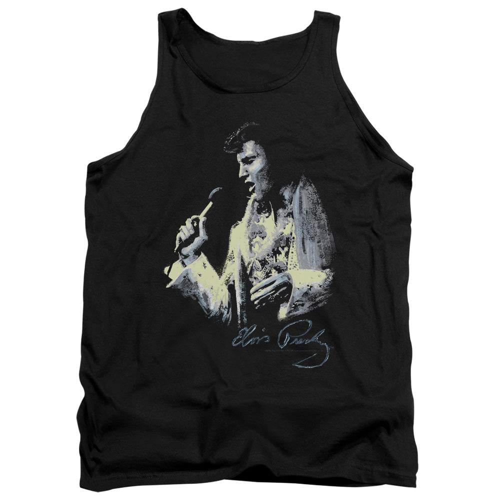 ELVIS PRESLEY/PAINTED KING - ADULT TANK - BLACK