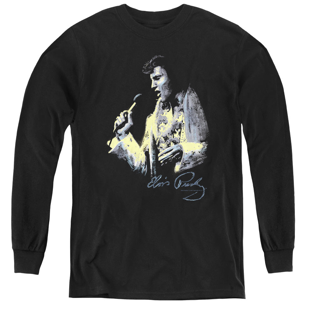 ELVIS PRESLEY/PAINTED KING - YOUTH LONG SLEEVE TEE - BLACK