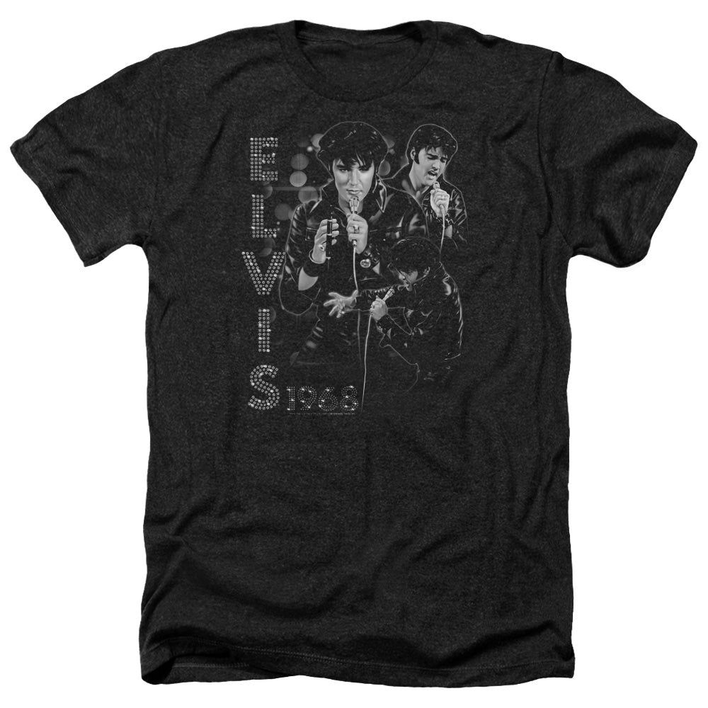 ELVIS PRESLEY/LEATHERED - ADULT HEATHER - BLACK