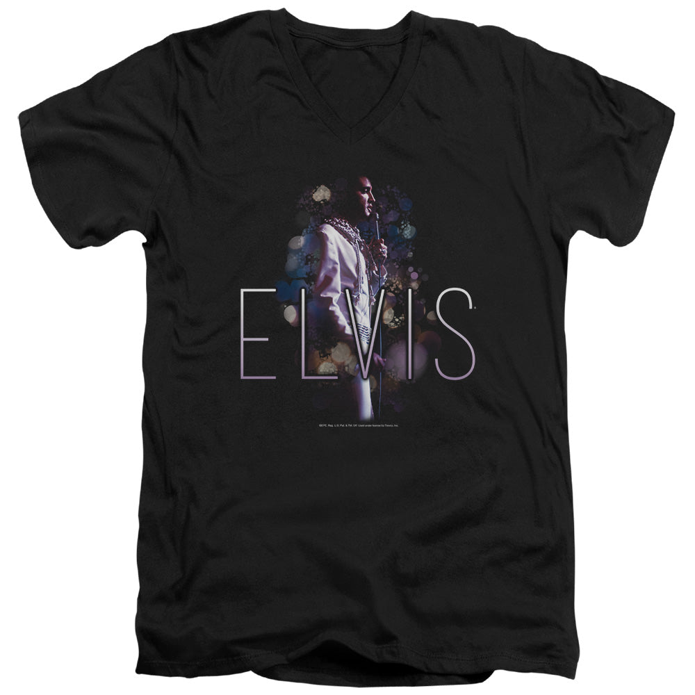 ELVIS PRESLEY/DREAM STATE - S/S ADULT V-NECK 30/1 - BLACK