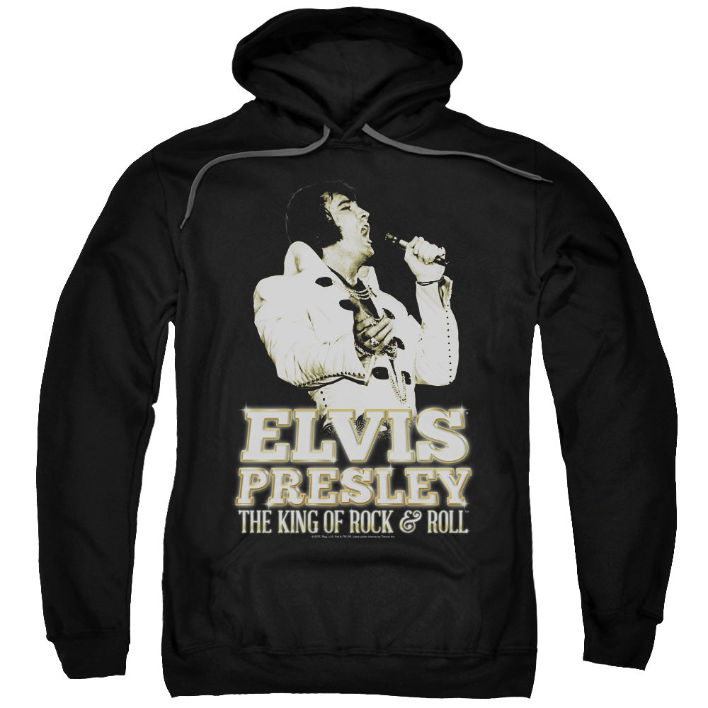 ELVIS PRESLEY/GOLDEN - ADULT PULLOVER HOODIE - BLACK