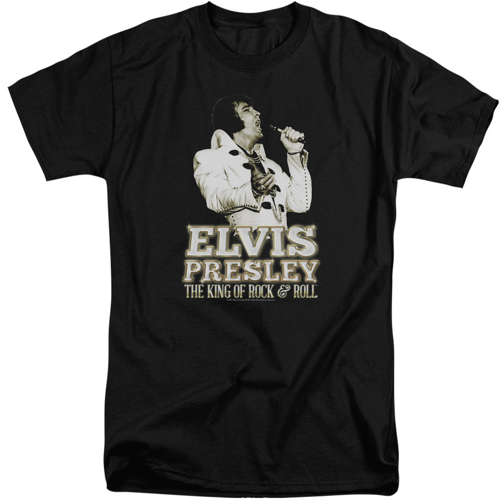 ELVIS PRESLEY/GOLDEN - S/S ADULT TALL 18/1 - BLACK