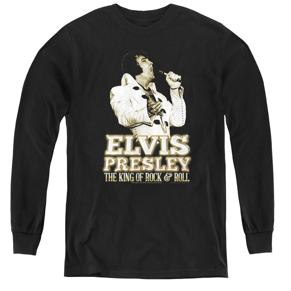 ELVIS PRESLEY/GOLDEN - YOUTH LONG SLEEVE TEE - BLACK