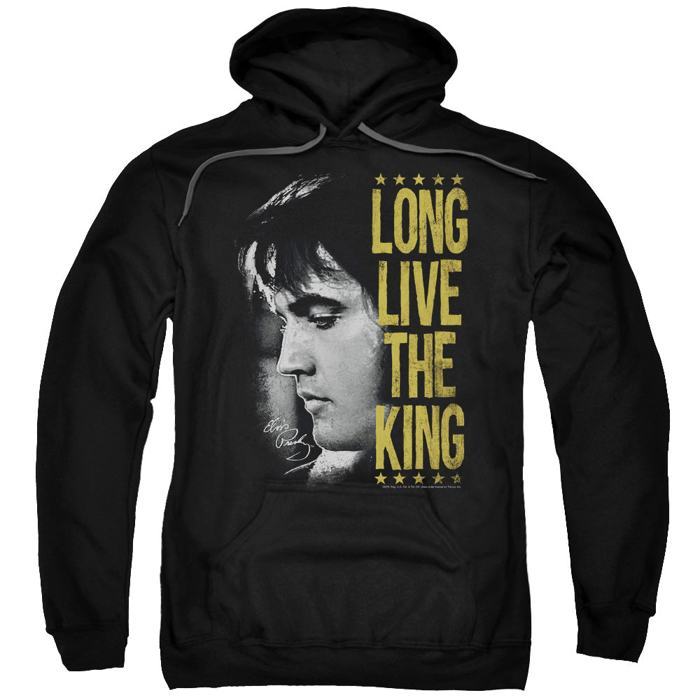 ELVIS PRESLEY/LONG LIVE THE KING - ADULT PULLOVER HOODIE - BLACK