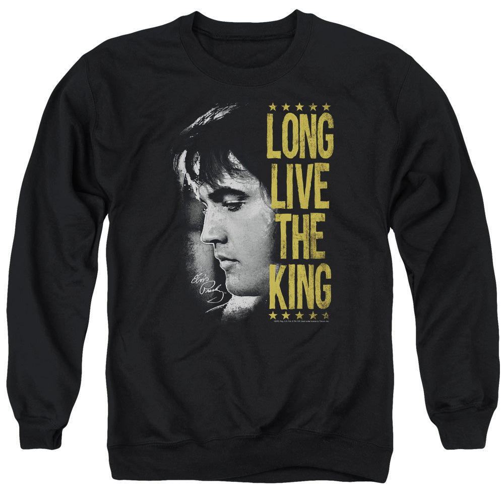 ELVIS PRESLEY/LONG LIVE THE KING - ADULT CREWNECK SWEATSHIRT - BLACK