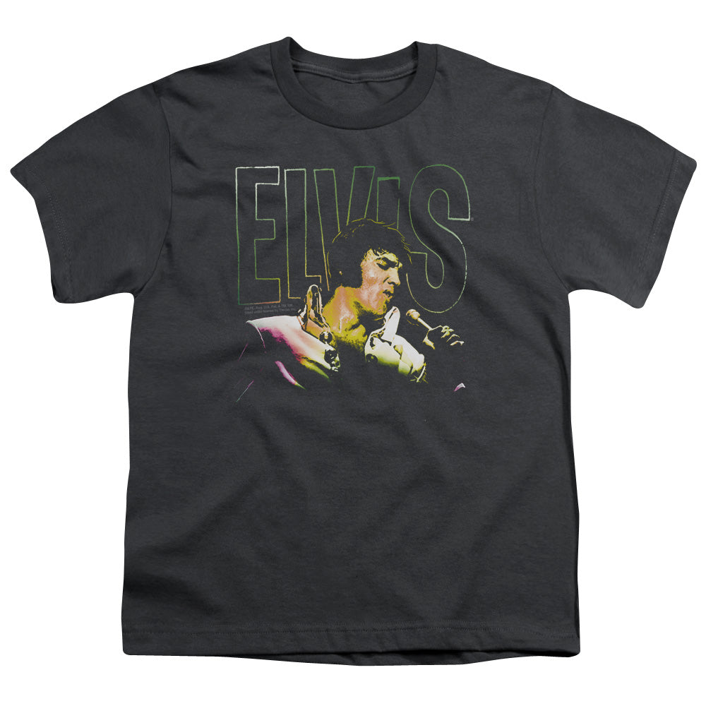 ELVIS PRESLEY/MULTICOLORED - S/S YOUTH 18/1 - CHARCOAL
