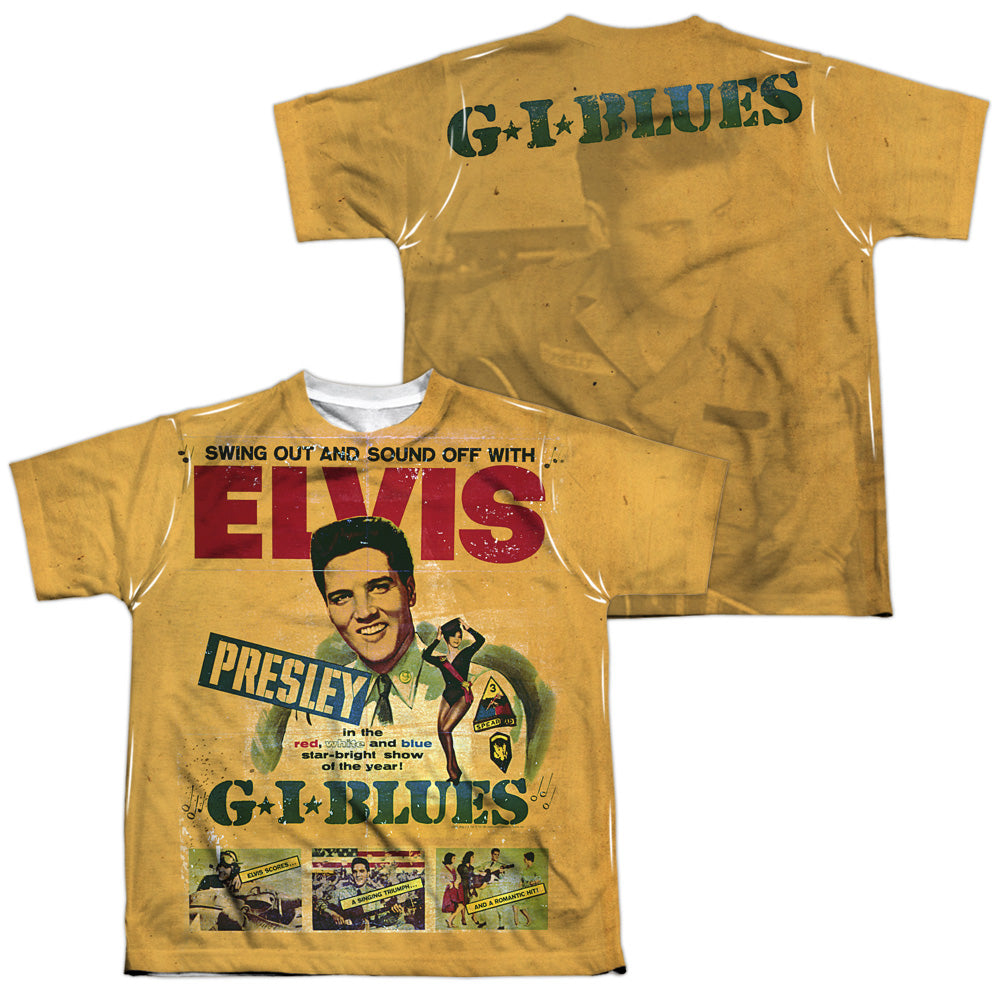 ELVIS PRESLEY/GI BLUES (FRONT/BACK PRINT) - S/S YOUTH POLY CREW - MULTI