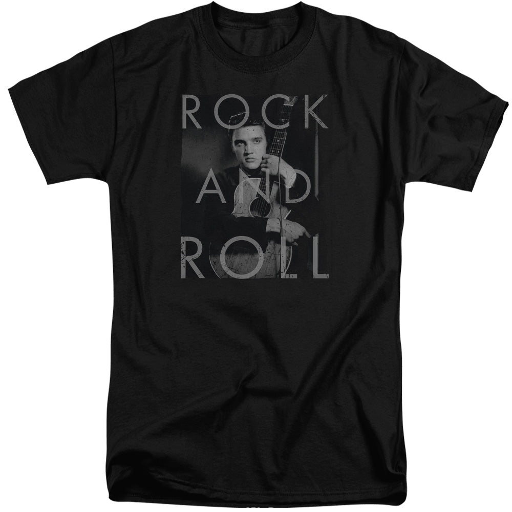 ELVIS PRESLEY/ROCK AND ROLL - S/S ADULT TALL 18/1 - BLACK