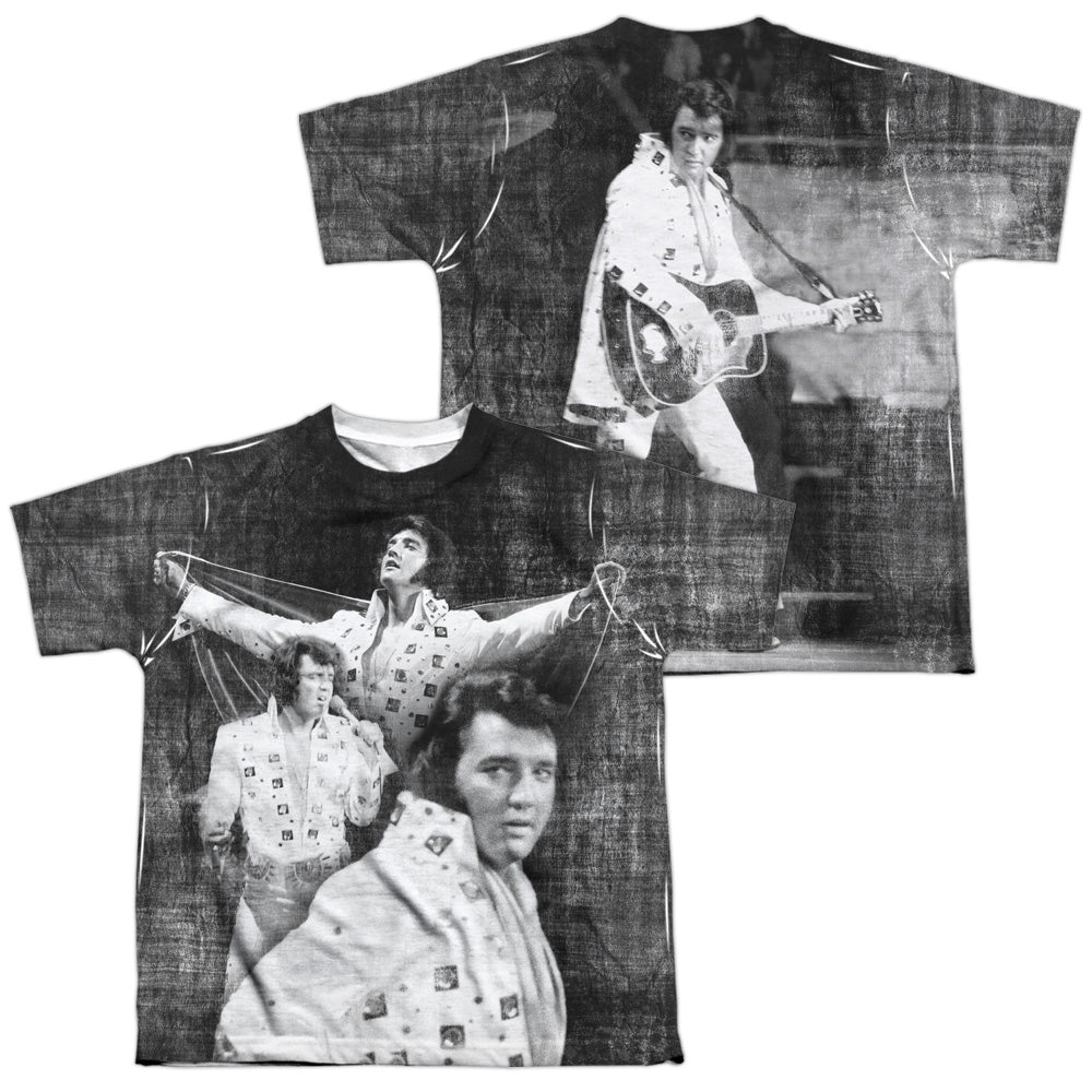 ELVIS PRESLEY/LEGENDARY PERFORMANCE (FRONT/BACK PRINT) - S/S YOUTH POLY CREW - MULTI
