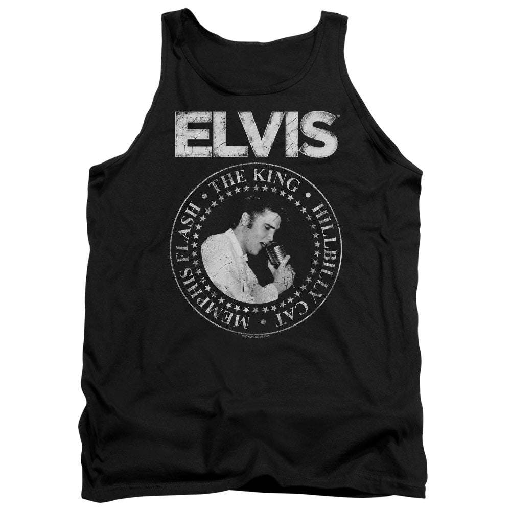ELVIS PRESLEY/ROCK KING - ADULT TANK - BLACK