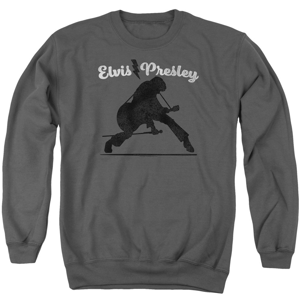 ELVIS PRESLEY/OVERPRINT - ADULT CREWNECK SWEATSHIRT - CHARCOAL