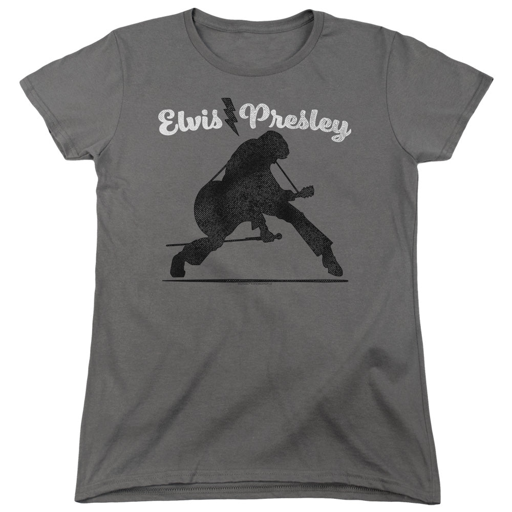 ELVIS PRESLEY/OVERPRINT - S/S WOMENS TEE - CHARCOAL