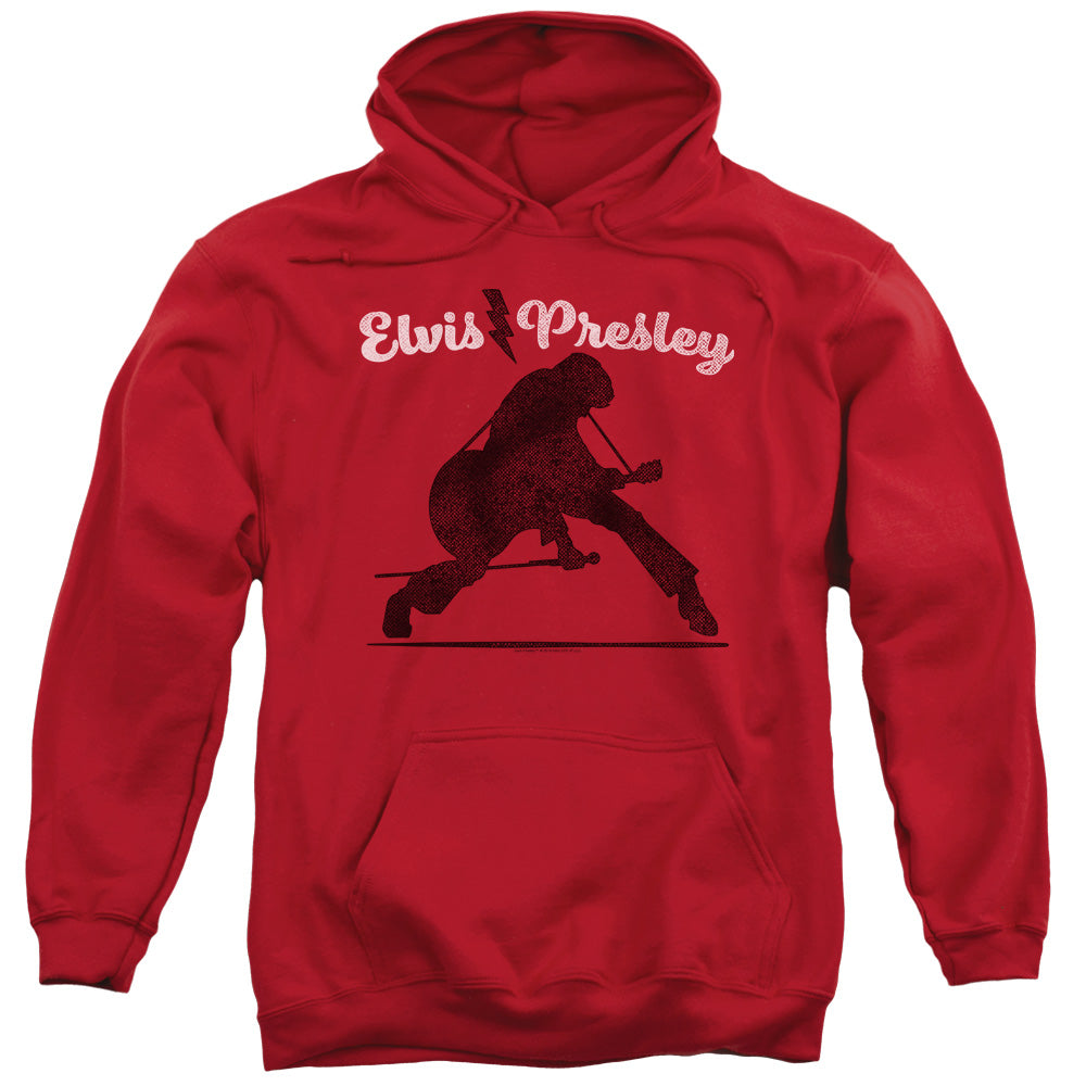 ELVIS PRESLEY/OVERPRINT - ADULT PULLOVER HOODIE - RED