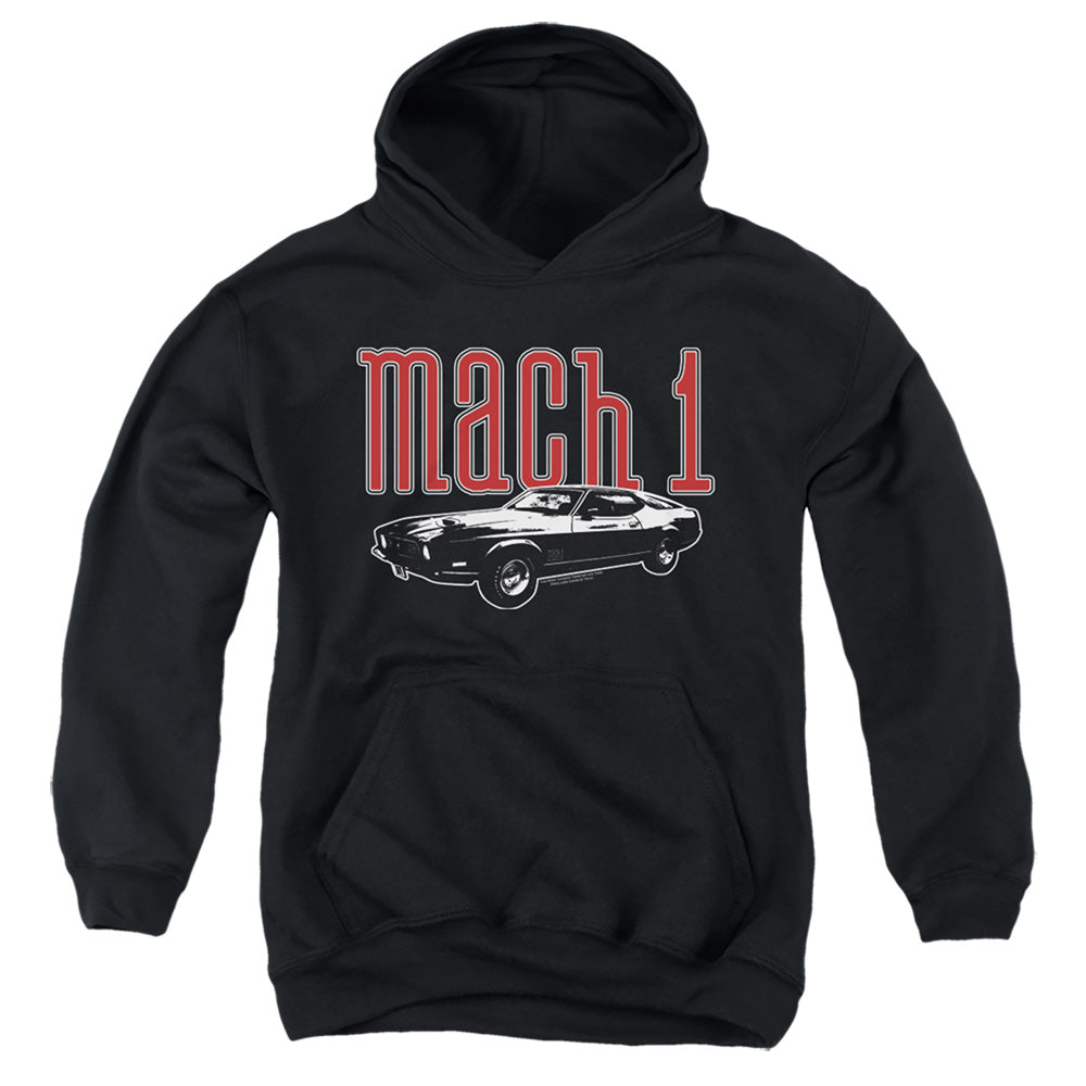 FORD MUSTANG/MACH 1 - YOUTH PULLOVER HOODIE - BLACK