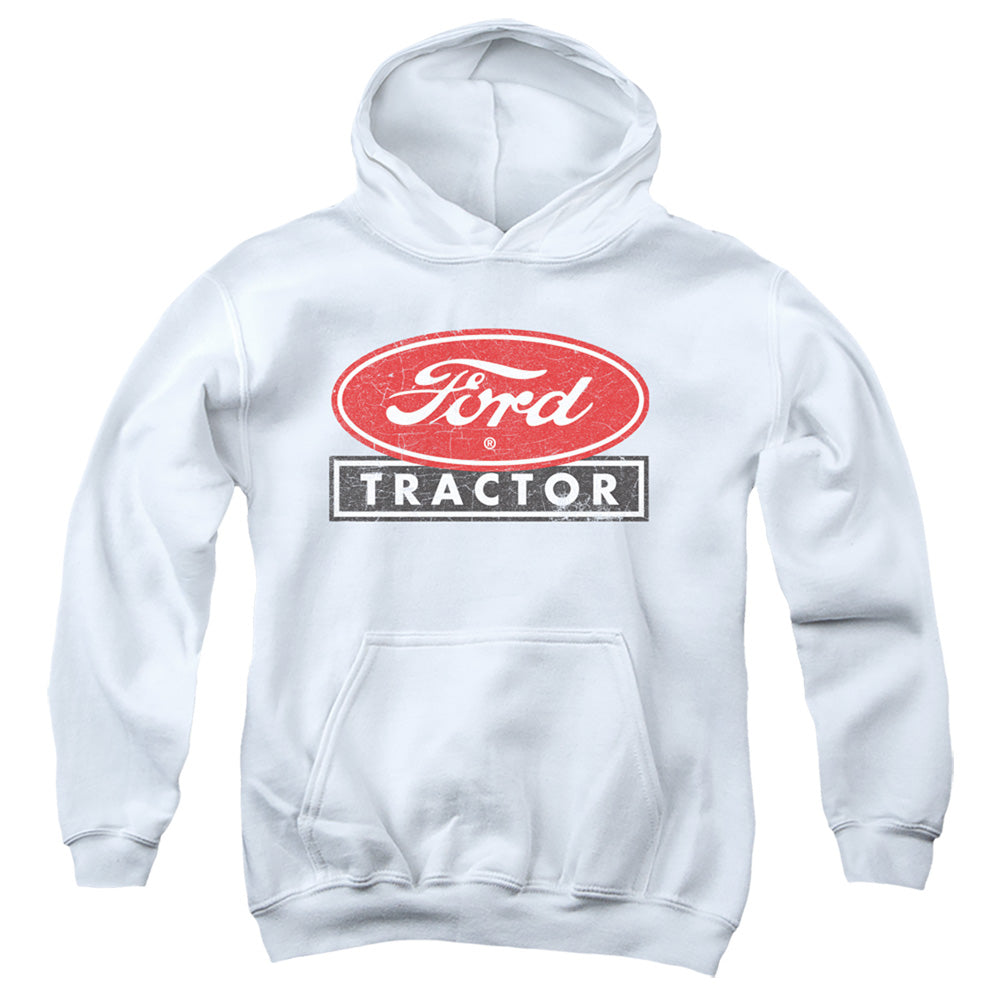 FORD/FORD TRACTOR - YOUTH PULLOVER HOODIE - WHITE