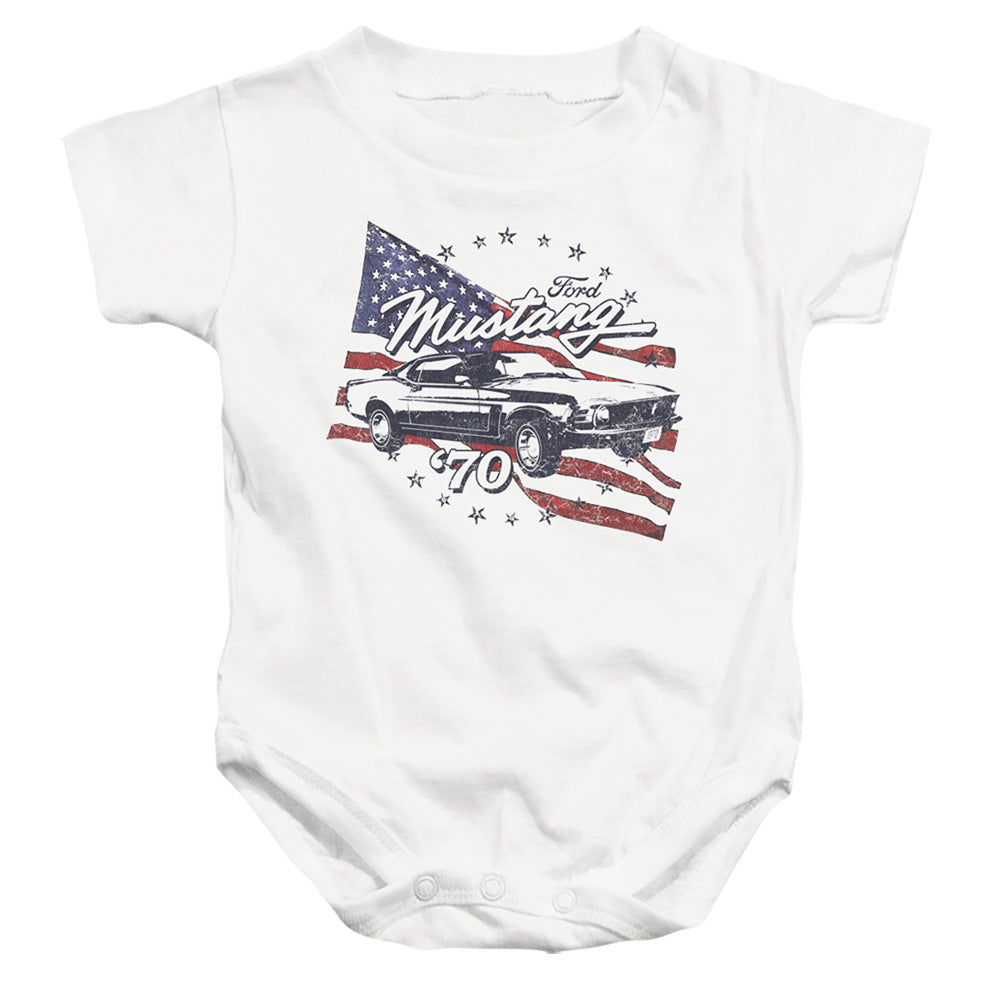 FORD MUSTANG/70 MUSTANG - INFANT SNAPSUIT - WHITE