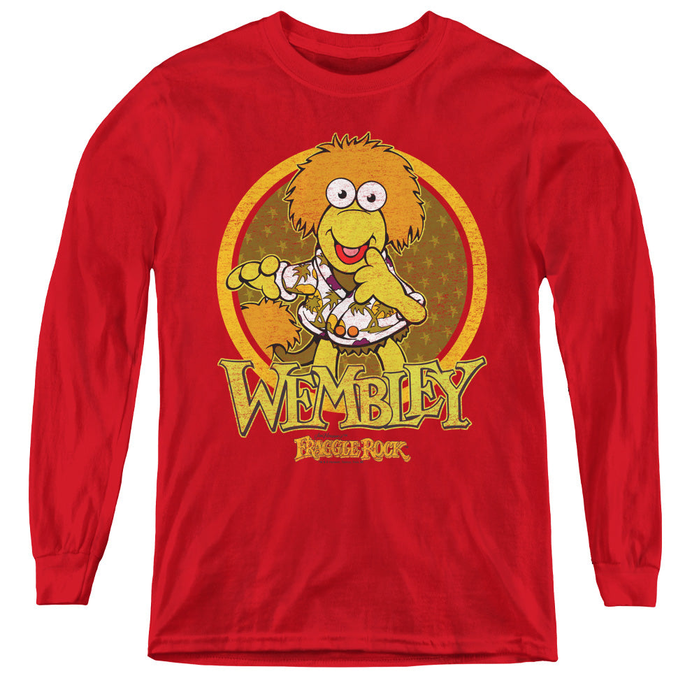 FRAGGLE ROCK/WEMBLEY CIRCLE - YOUTH LONG SLEEVE TEE - RED