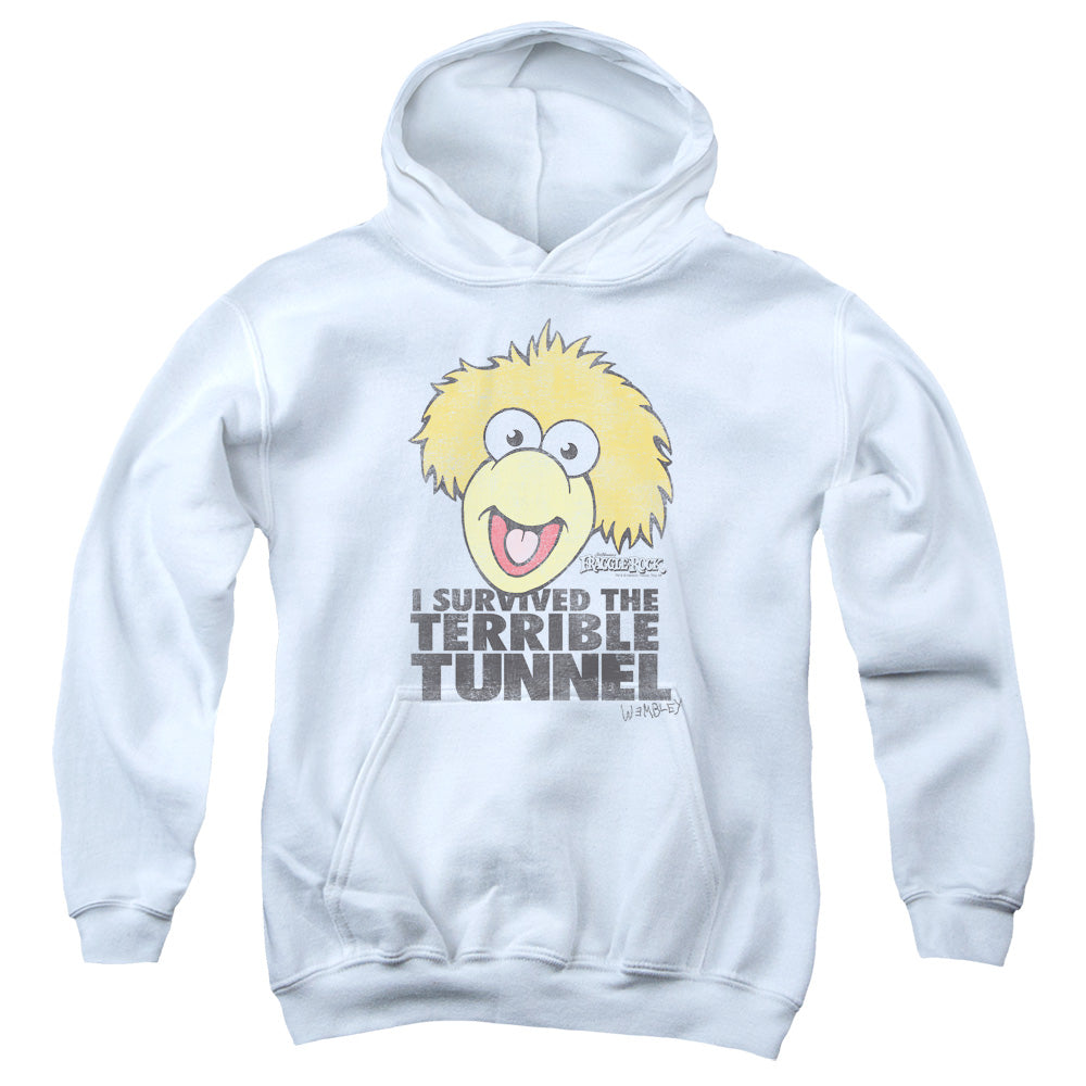 FRAGGLE ROCK/TERRIBLE TUNNEL - YOUTH PULLOVER HOODIE - WHITE