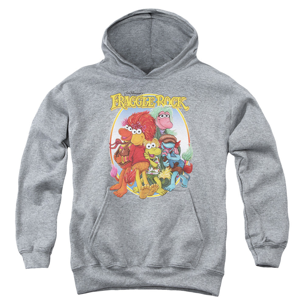 FRAGGLE ROCK/GROUP HUG - YOUTH PULLOVER HOODIE - ATHLETIC HEATHER