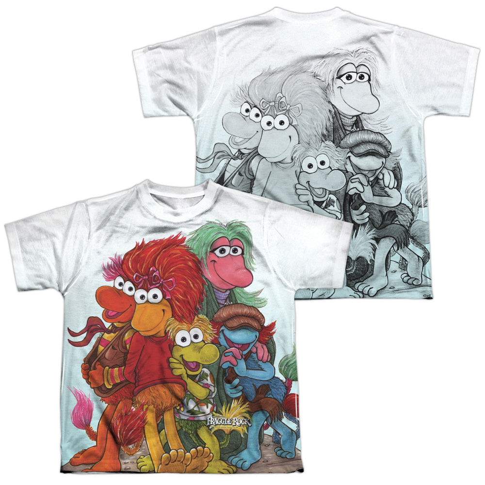 FRAGGLE ROCK/GROUP SHOT (FRONT/BACK PRINT) - S/S YOUTH POLY CREW - MULTI