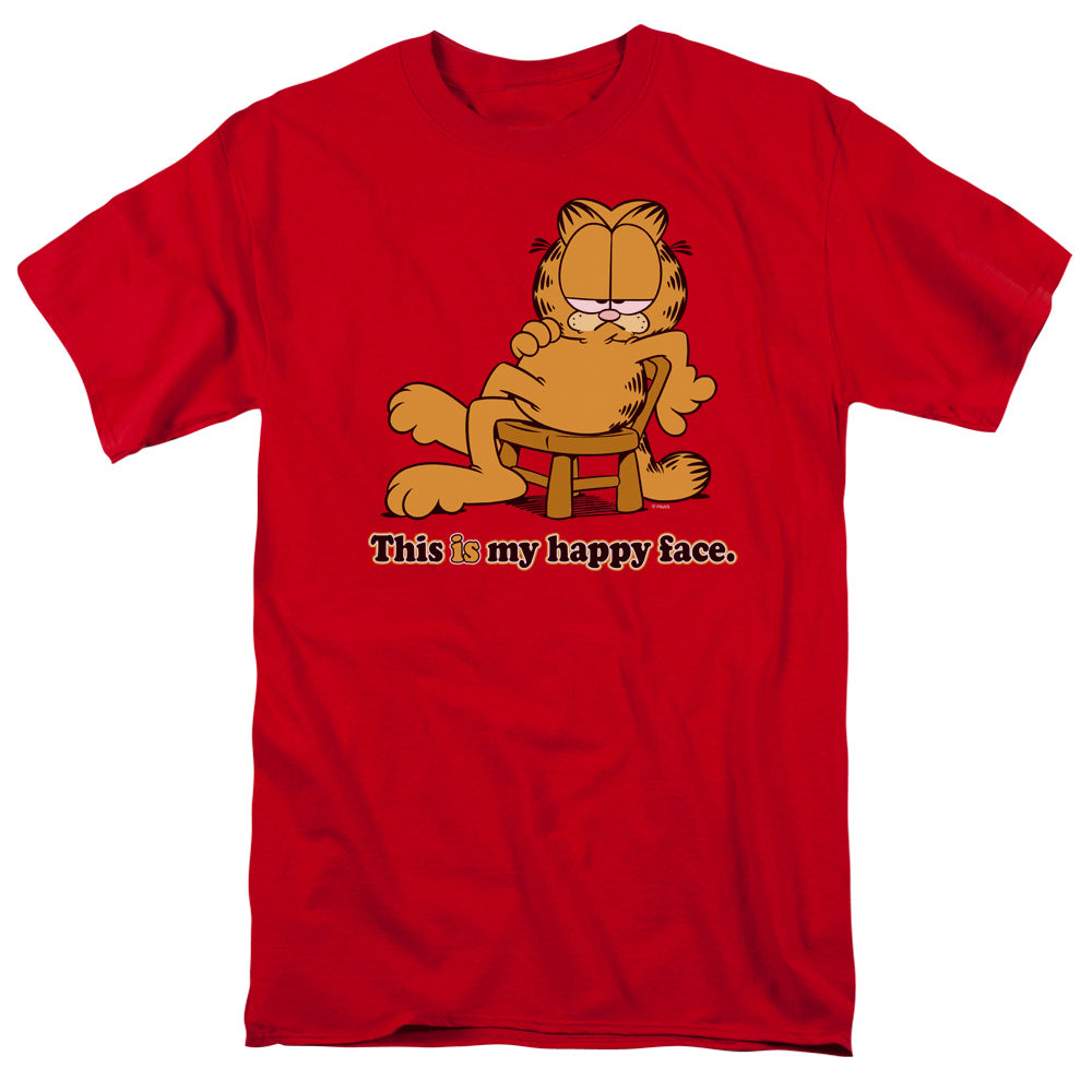GARFIELD/HAPPY FACE - S/S ADULT 18/1 - RED