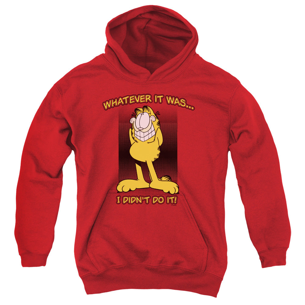 GARFIELD/I DIDNT DO IT - YOUTH PULLOVER HOODIE - RED