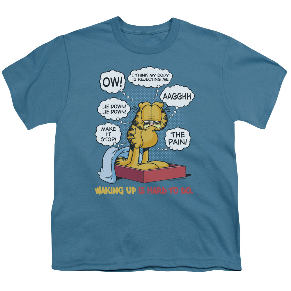 GARFIELD/WAKING UP IS HARD TO DO - S/S YOUTH 18/1 - SLATE