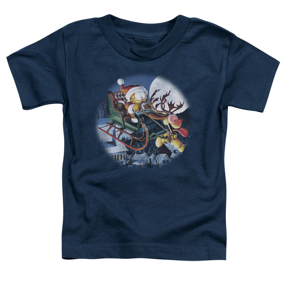 GARFIELD/MOONLIGHT RIDE - S/S TODDLER TEE - NAVY